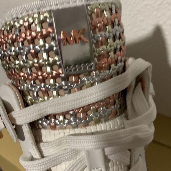 MICHAEL Michael Kors White and Gold Athletic Shoes - Picture 2 of 13